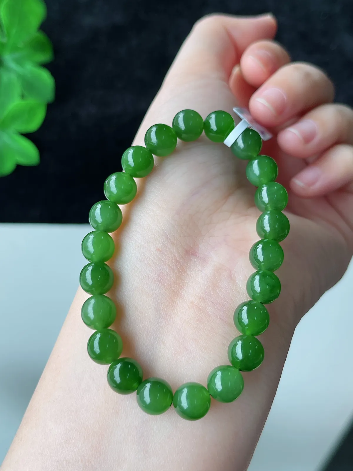 和田玉碧玉手串8mm