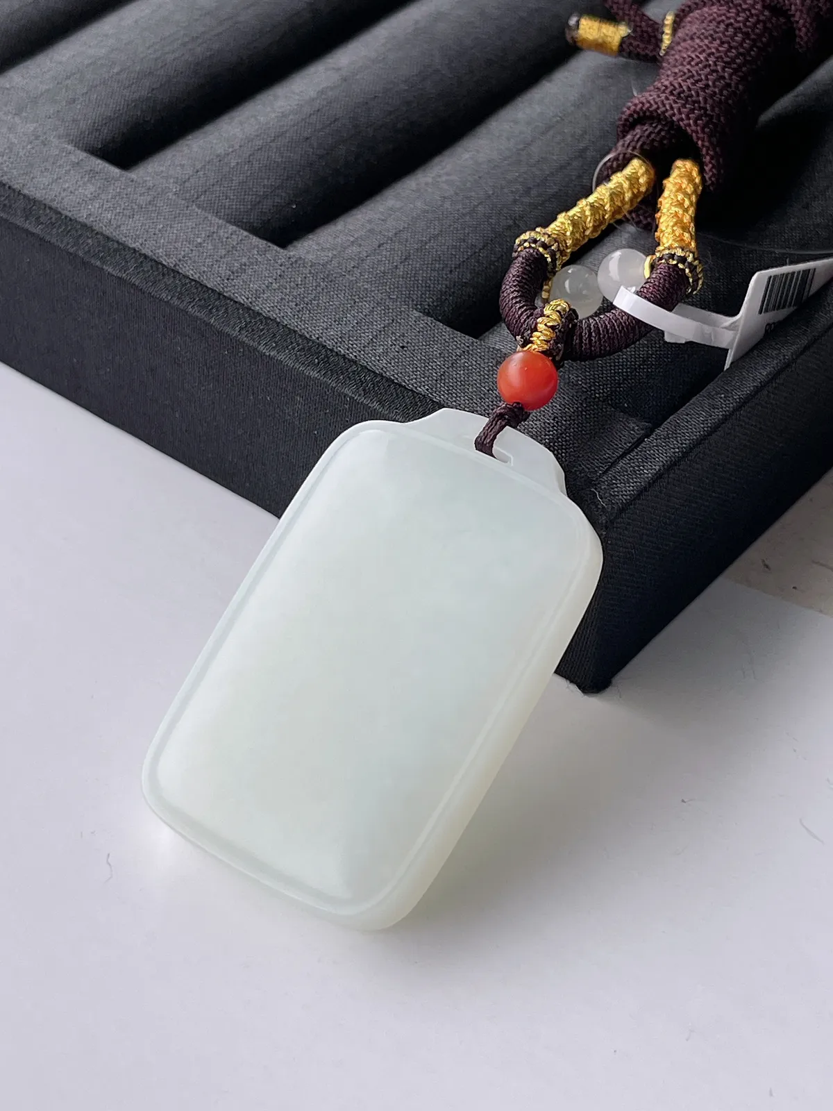 和田玉羊脂白无事牌挂件