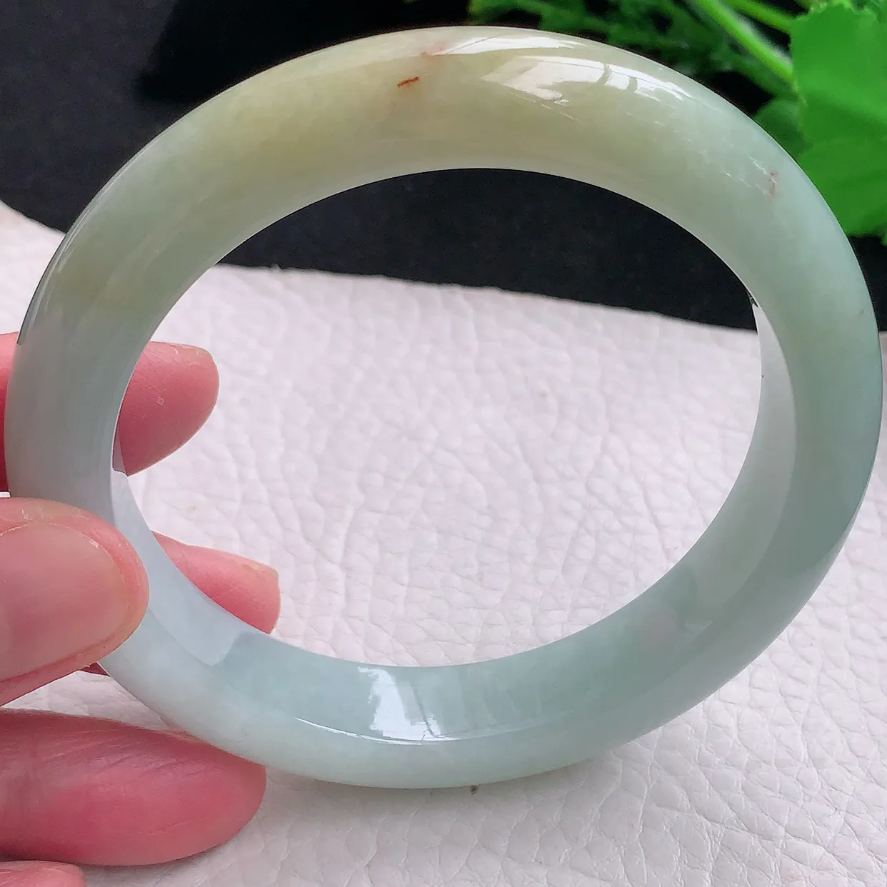 ss大圈口61.5*12.5*9.6平安镯 天然缅甸翡翠a货双彩大气宽边珠宝玉手镯