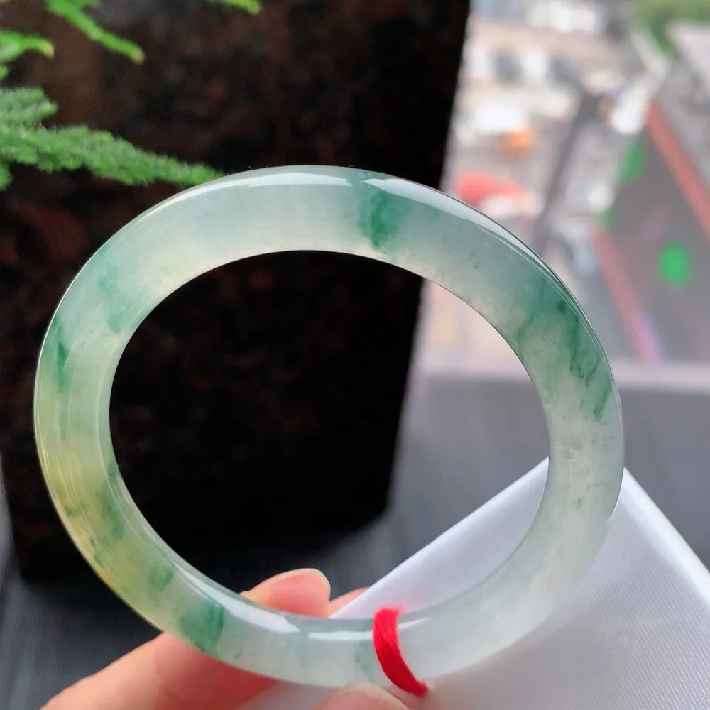 圆条高冰黄翡飘花 无瑕 尺寸:51.1/8.5/8.1 种色俱佳