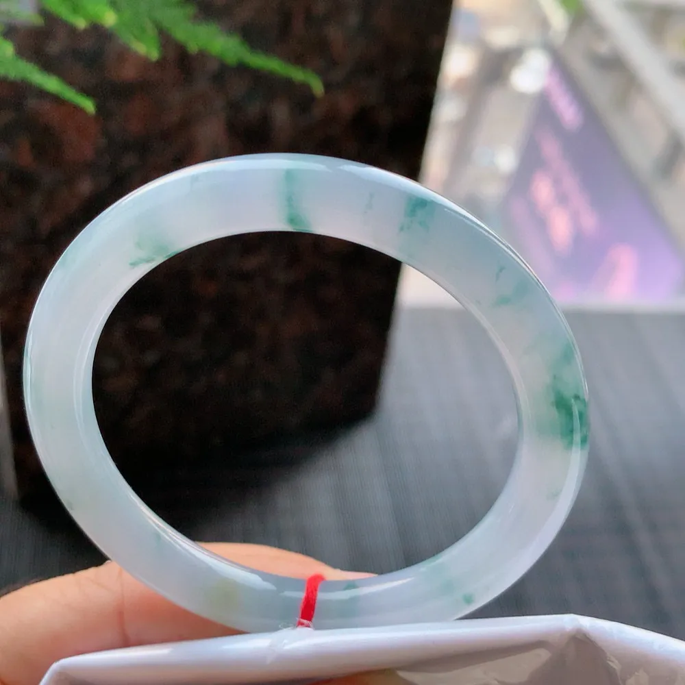 圆条高冰紫飘花 无瑕 尺寸:56.3/8.1 种色兼备