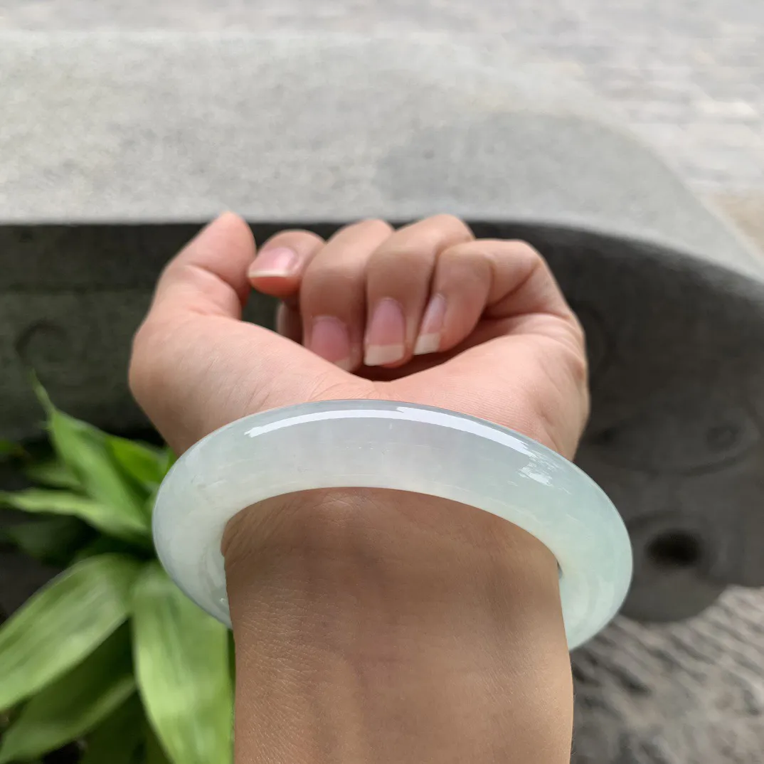 圈口 55.8-12【冰晴水圆条手镯】圆条55 56可戴  冰透水润
