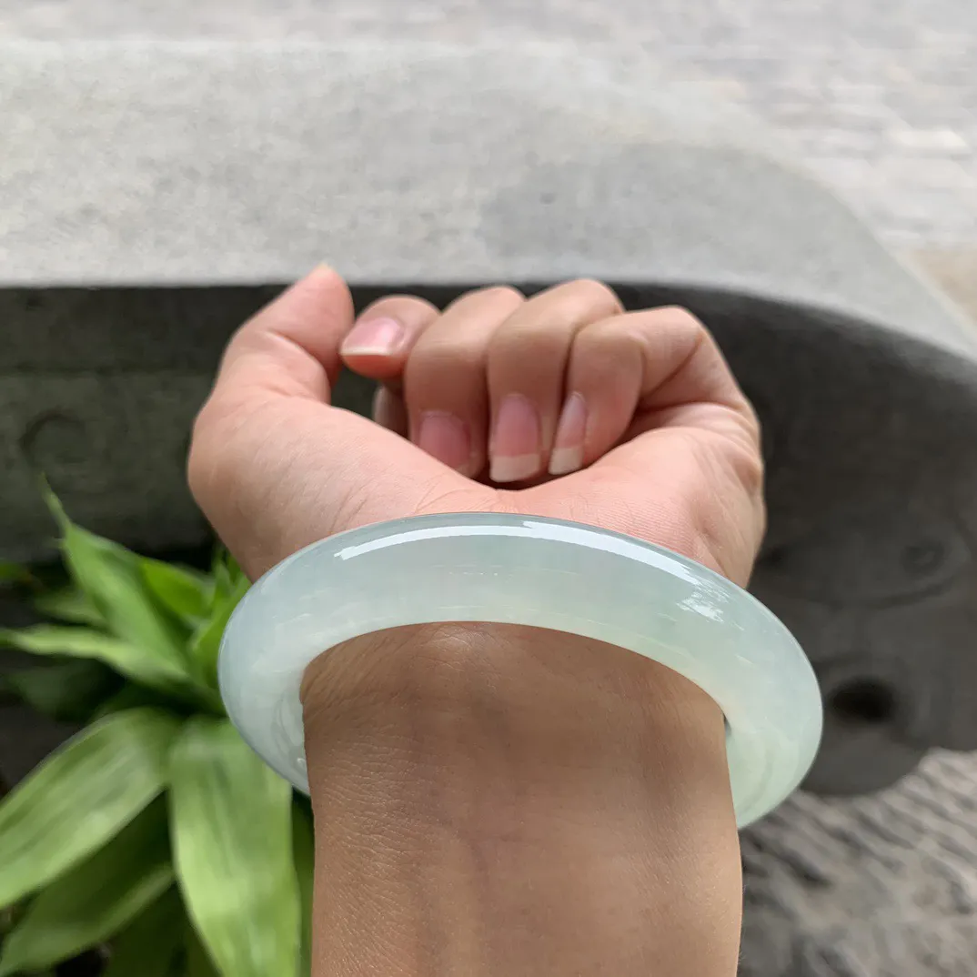 圈口 55.8-12【冰晴水圆条手镯】圆条55 56可戴  冰透水润