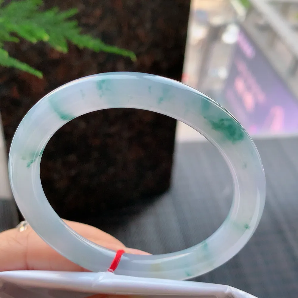 圆条高冰紫飘花 无瑕 尺寸:56.3/8.1 种色兼备