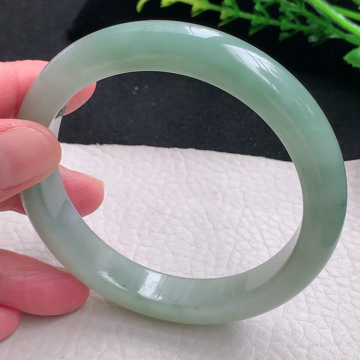 ss大圈口62.3*12.5*9平安镯 天然缅甸翡翠a货冰胶大气珠宝玉手镯