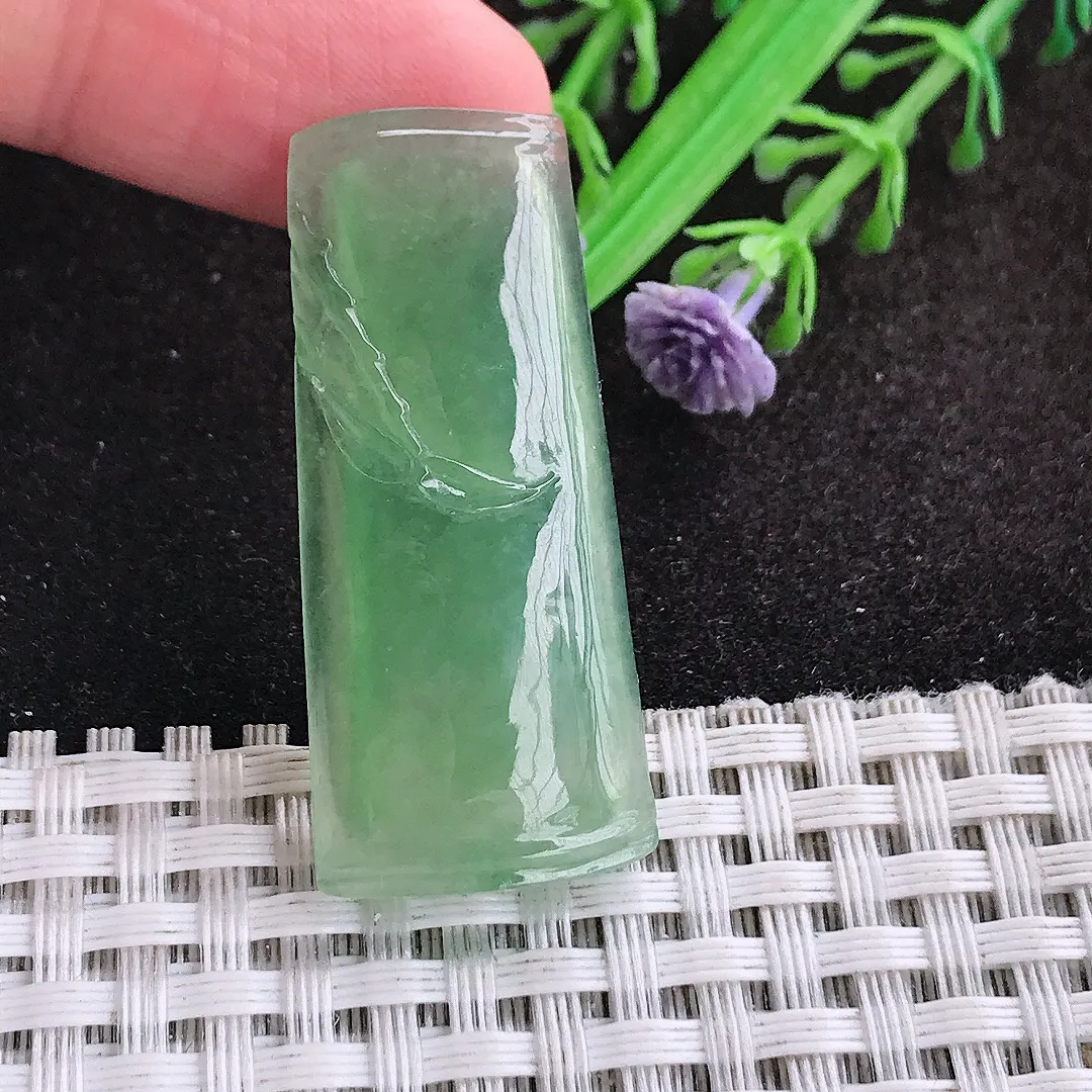 自然光40/17.7/4.8老坑冰胶果冻冰晴满绿节节高竹节吊坠翡翠玉坠挂件