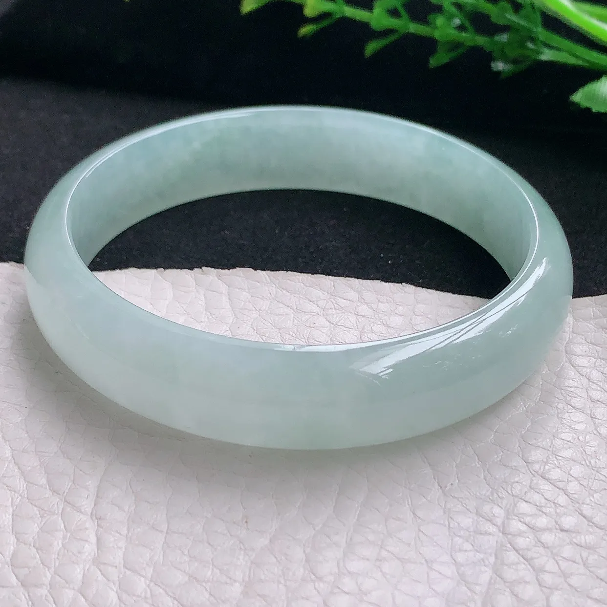 jm自然光58*13*6.5平安镯 天然缅甸翡翠a货冰晴宽边珠宝玉手镯