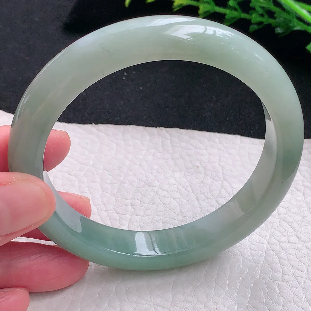 ss大圈口62.3*12.5*9平安镯 天然缅甸翡翠a货冰胶大气珠宝玉手镯