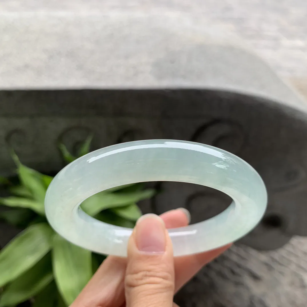 圈口 55.8-12【冰晴水圆条手镯】圆条55 56可戴  冰透水润