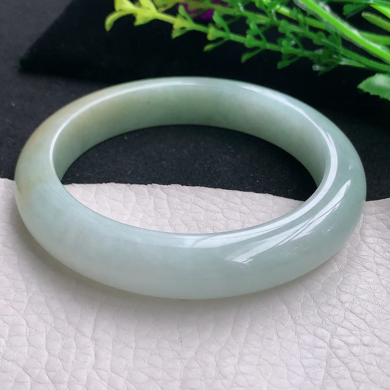 ss大圈口61.5*12.5*9.6平安镯 天然缅甸翡翠a货双彩大气宽边珠宝玉手镯