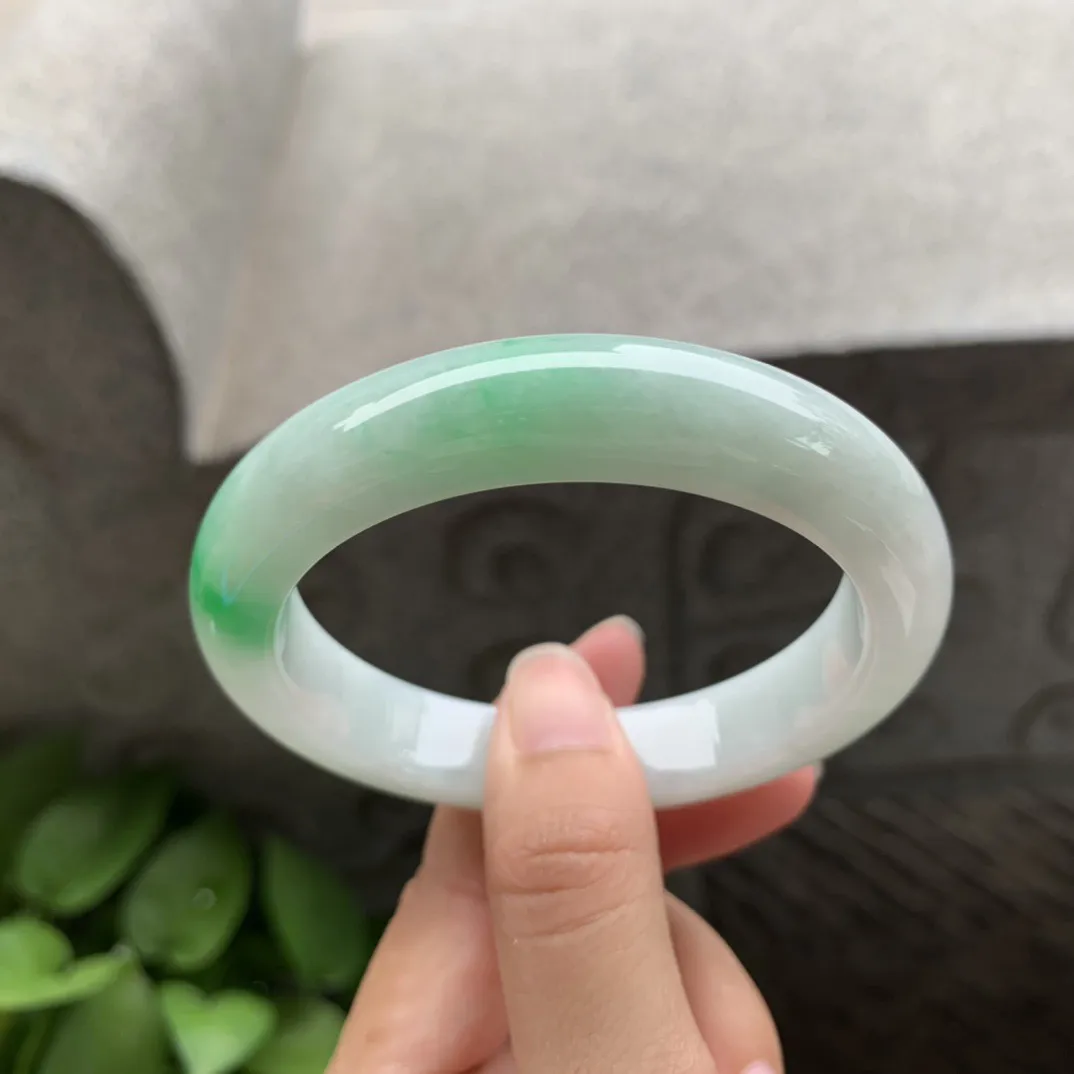圈口 56.6-12-9.1【飘阳绿正圈手镯】正圈56 57可戴