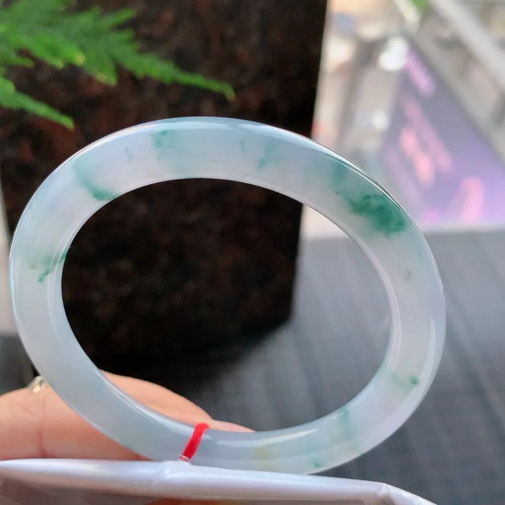 圆条高冰紫飘花 无瑕 尺寸:56.3/8.1 种色兼备