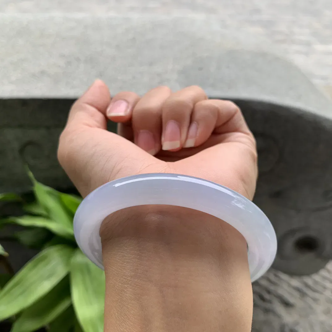 圈口 57.3-9.8【冰紫圆条手镯】圆条57 58可戴