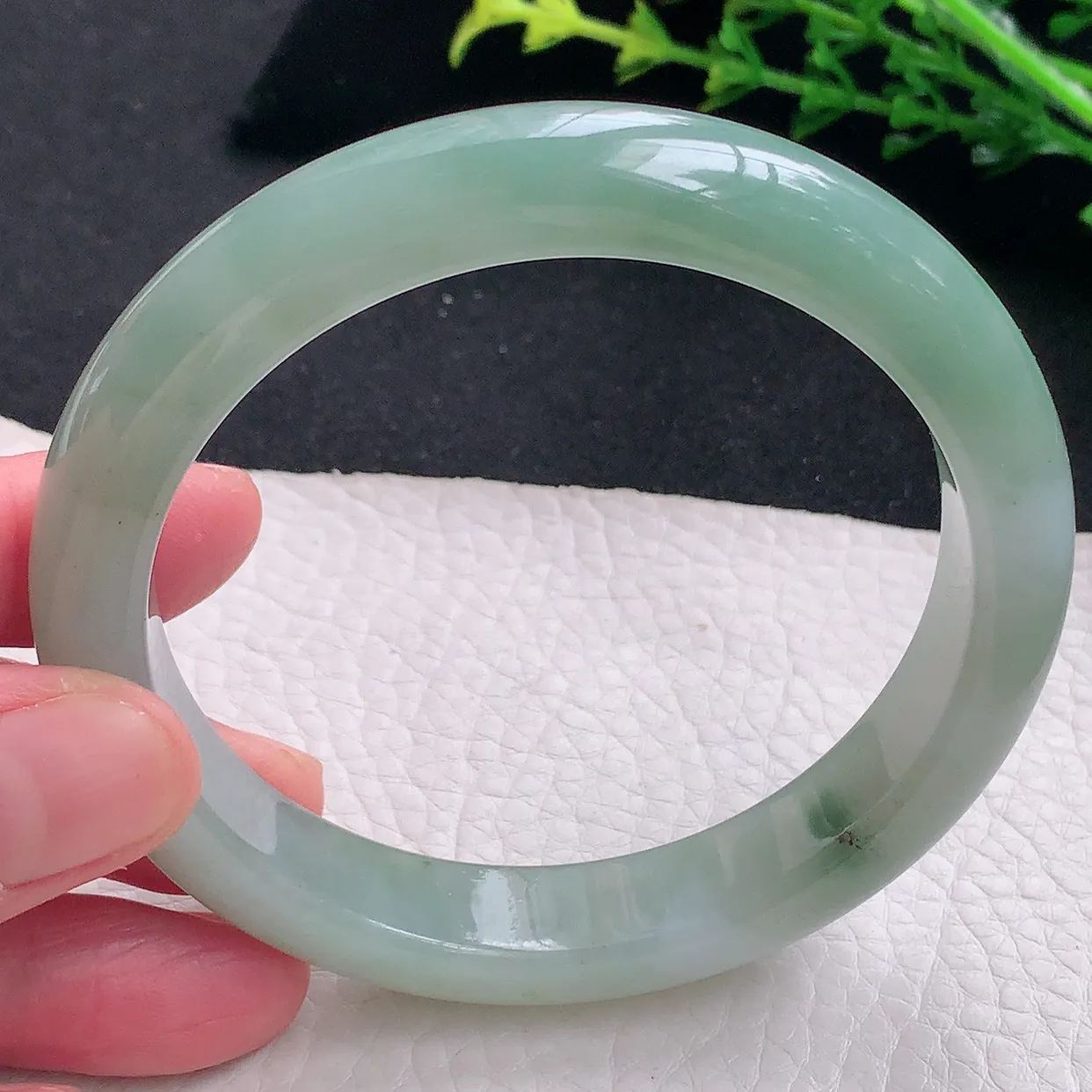 ss大圈口62.3*12.5*9平安镯 天然缅甸翡翠a货冰胶大气珠宝玉手镯