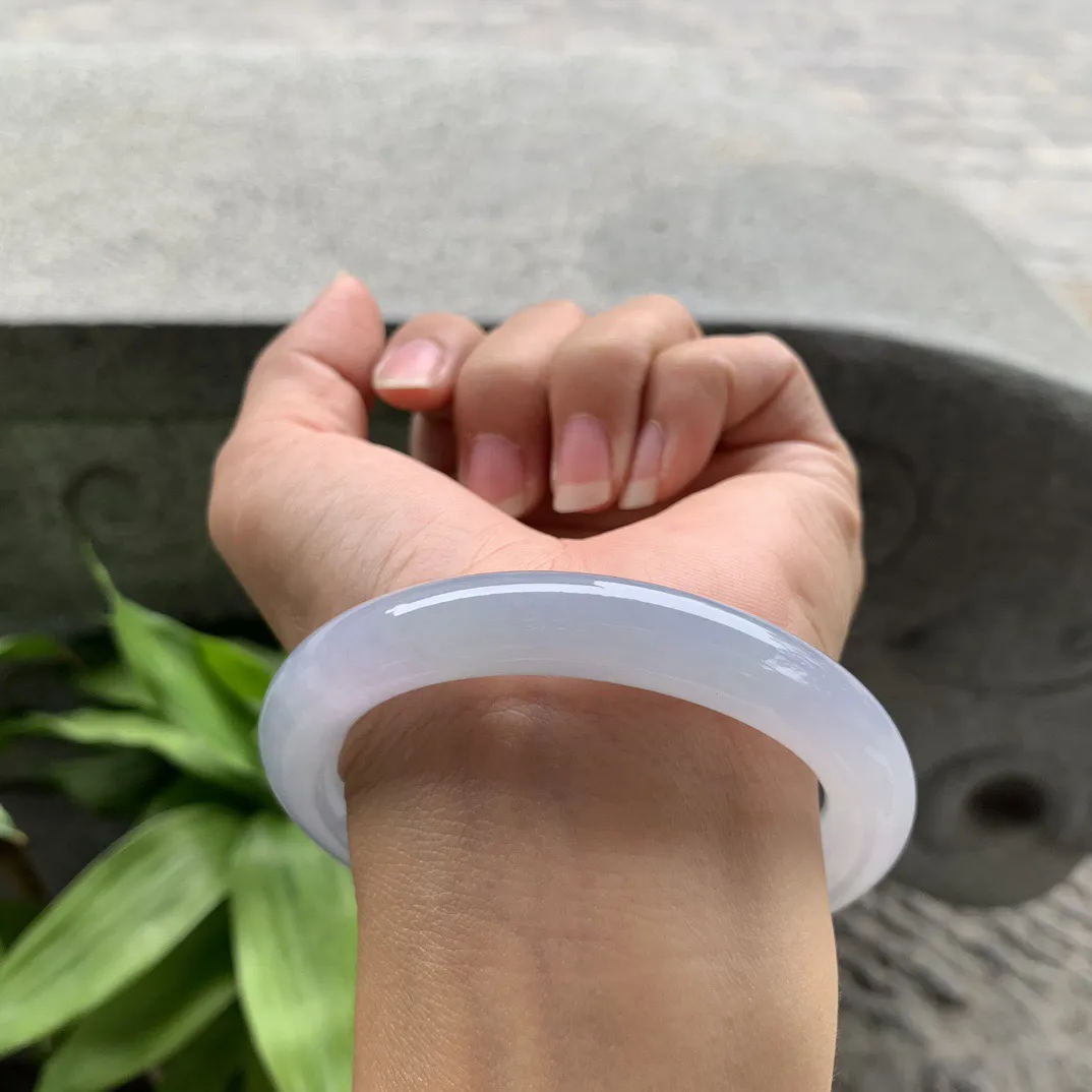 圈口 57.3-9.8【冰紫圆条手镯】圆条57 58可戴