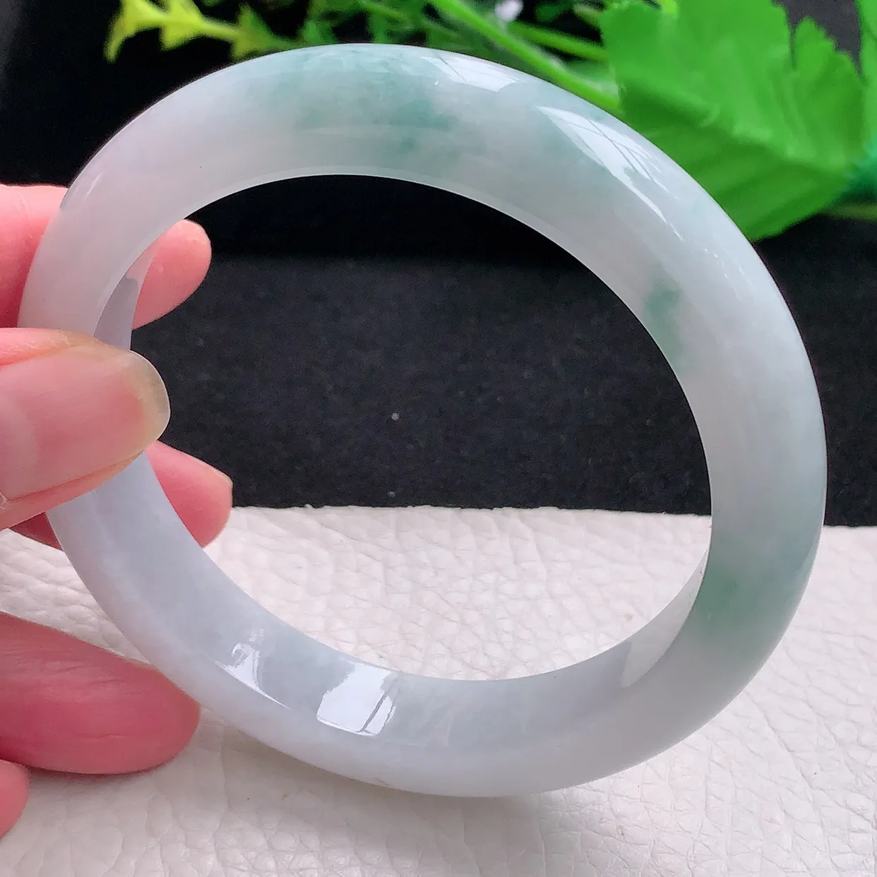 ss大圈口62*.5*12.5*9.5平安镯 天然缅甸翡翠a货飘花厚装宽边珠宝玉手镯