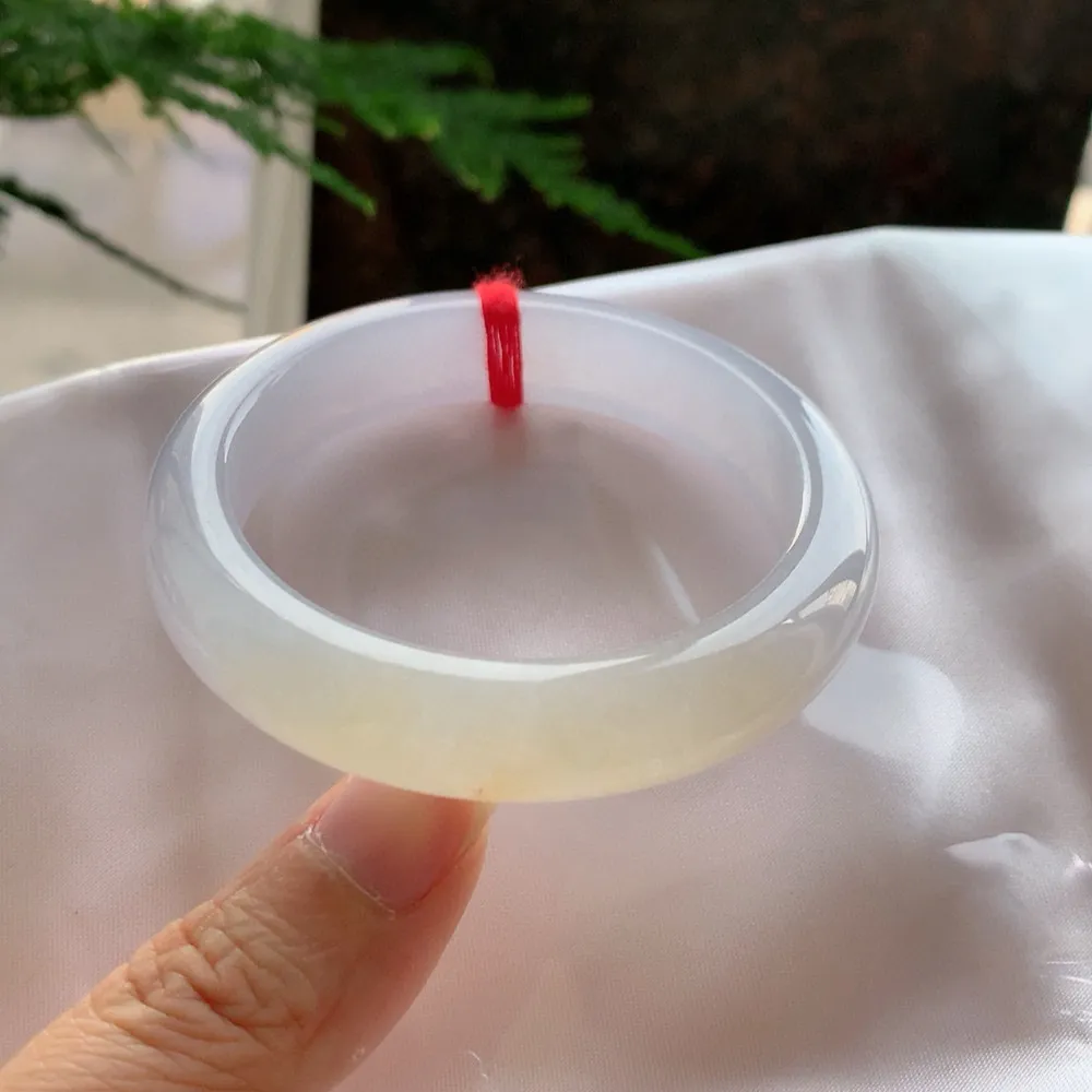 正圈高冰黄翡 无瑕 尺寸:52.7/12.1/7.9 种色俱佳