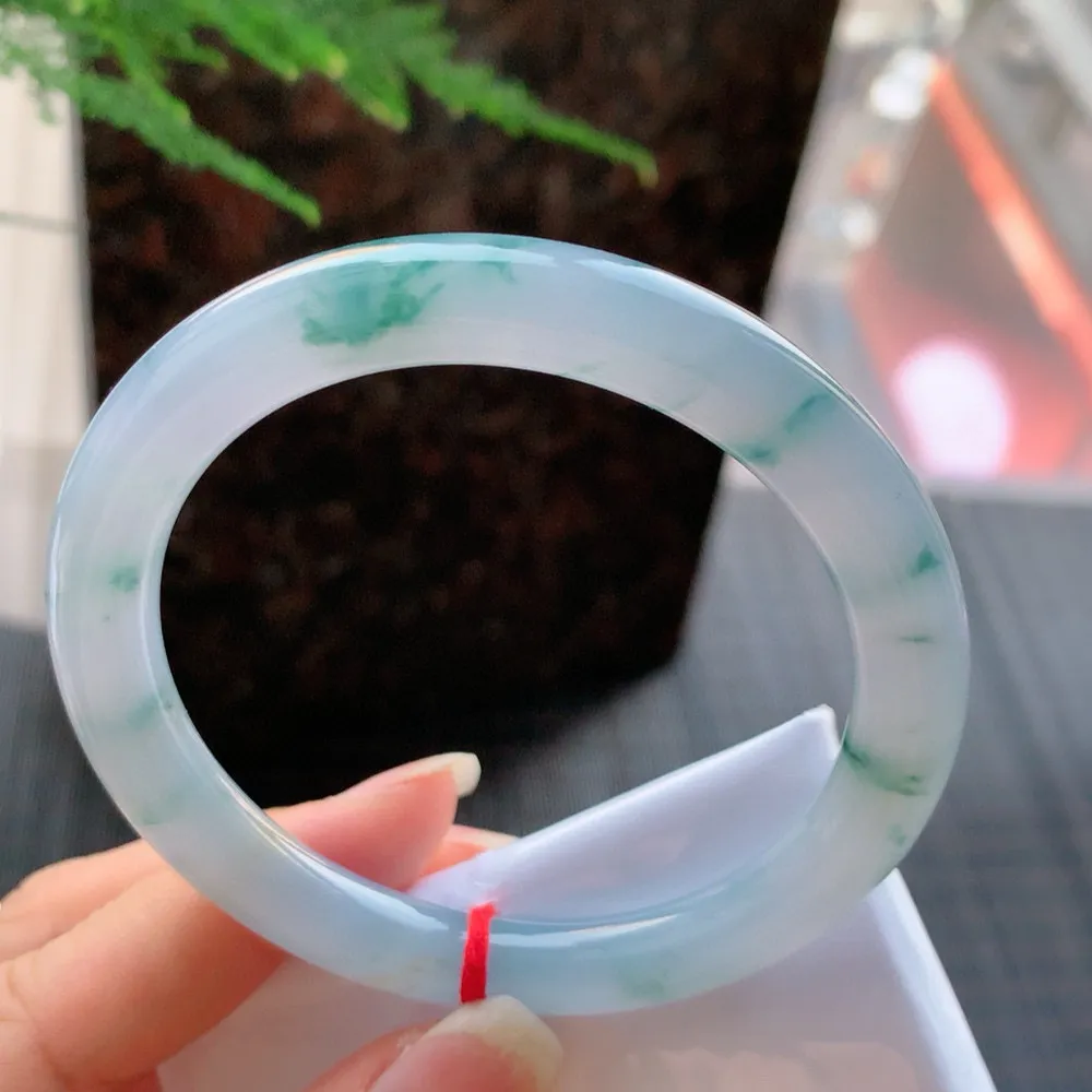 圆条高冰紫飘花 无瑕 尺寸:56.3/8.1 种色兼备