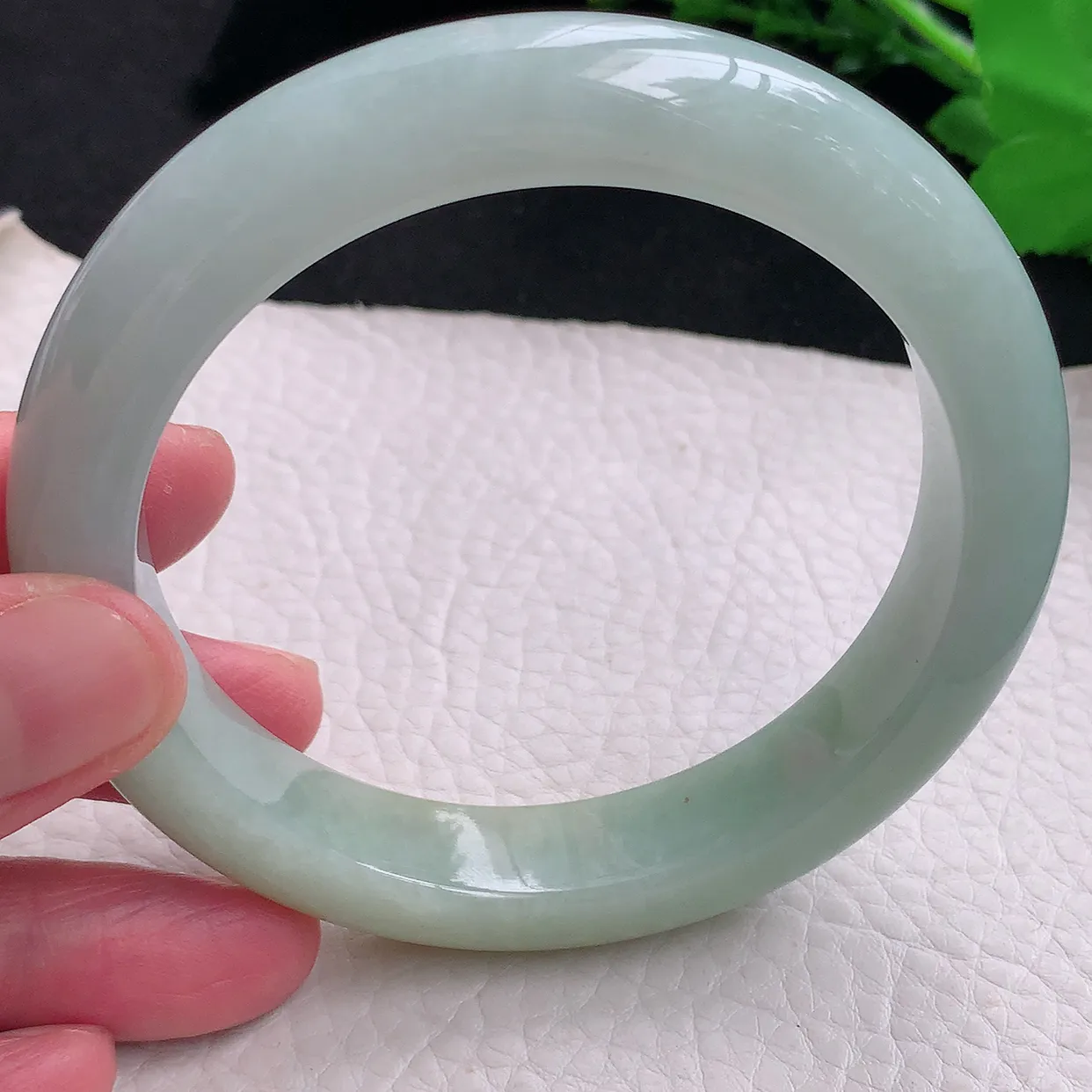 ss大圈口61.5*12.5*9.6平安镯 天然缅甸翡翠a货双彩大气宽边珠宝玉手镯