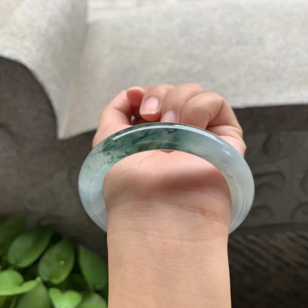 圈口 54-10.2   【冰飘花圆条手镯】圆条54 55可戴