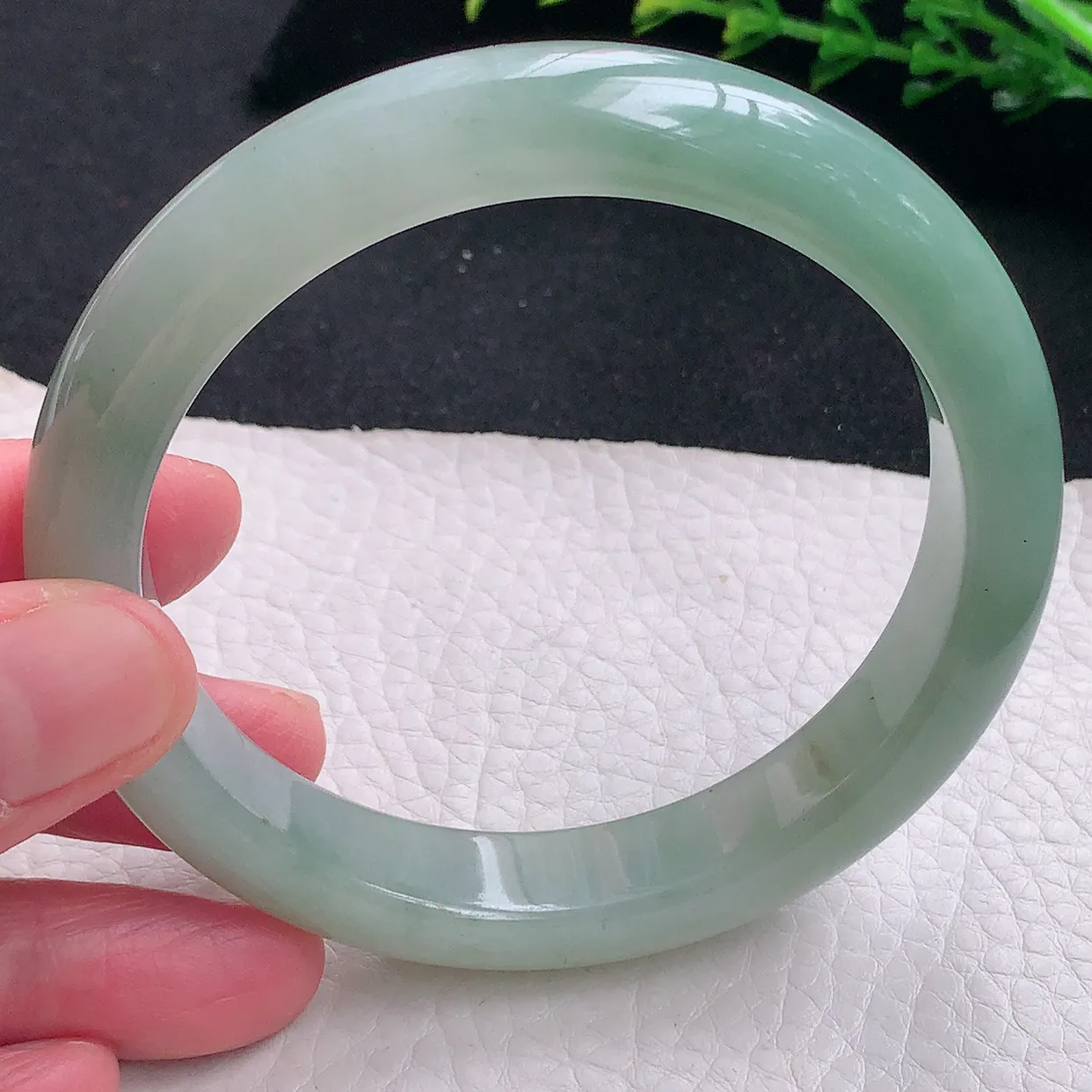 ss大圈口62.3*12.5*9平安镯 天然缅甸翡翠a货冰胶大气珠宝玉手镯