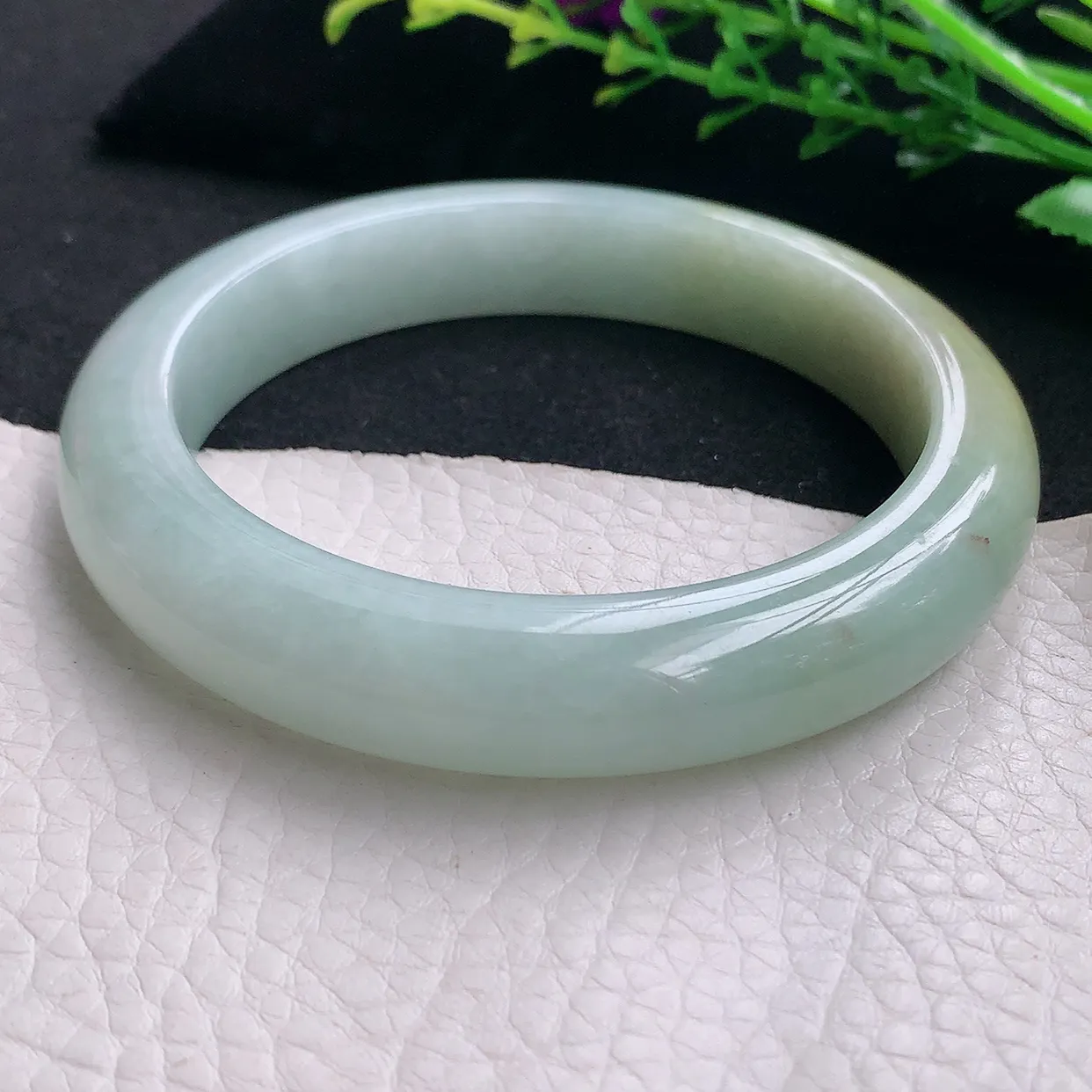 ss大圈口61.5*12.5*9.6平安镯 天然缅甸翡翠a货双彩大气宽边珠宝玉手镯