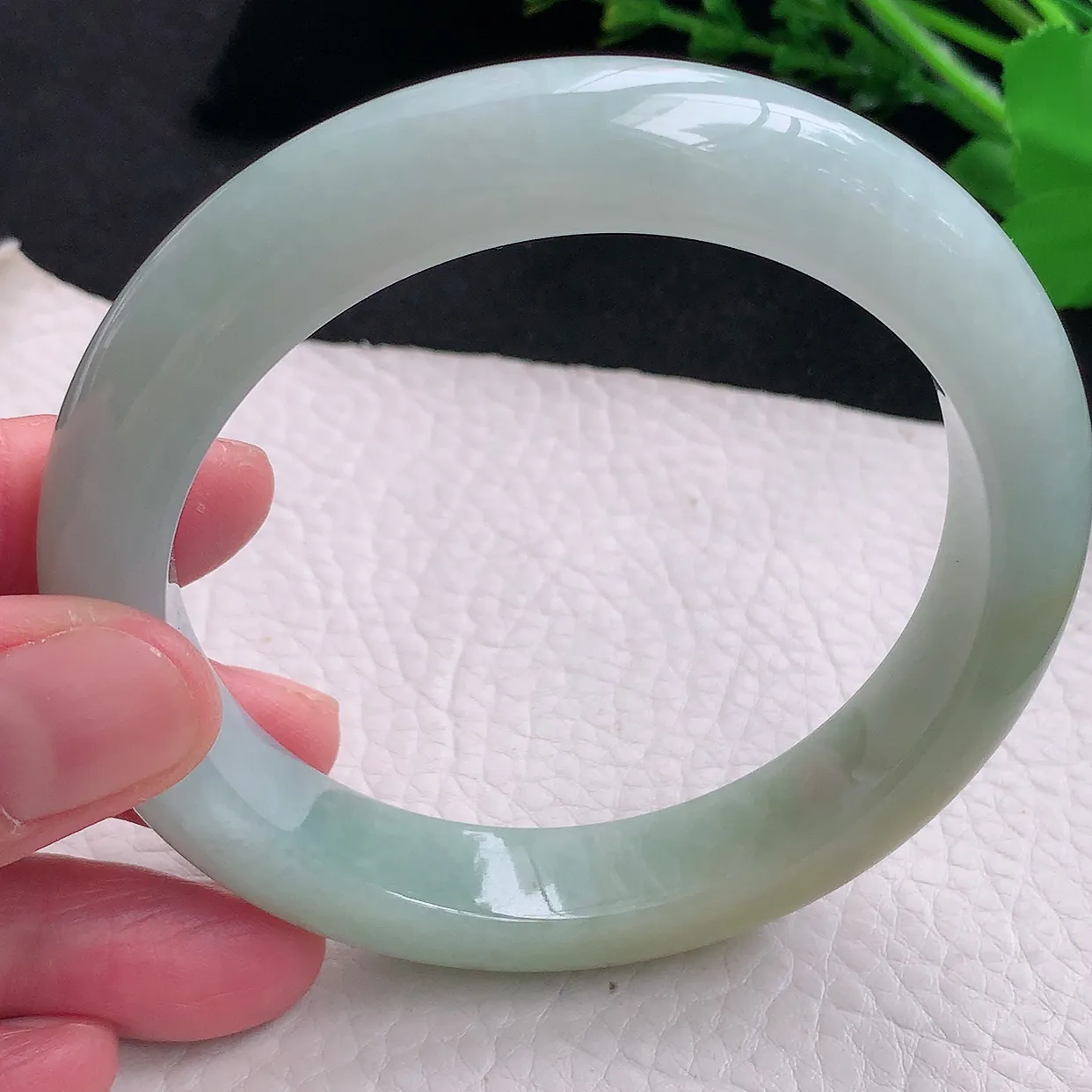 ss大圈口61.5*12.5*9.6平安镯 天然缅甸翡翠a货双彩大气宽边珠宝玉手镯