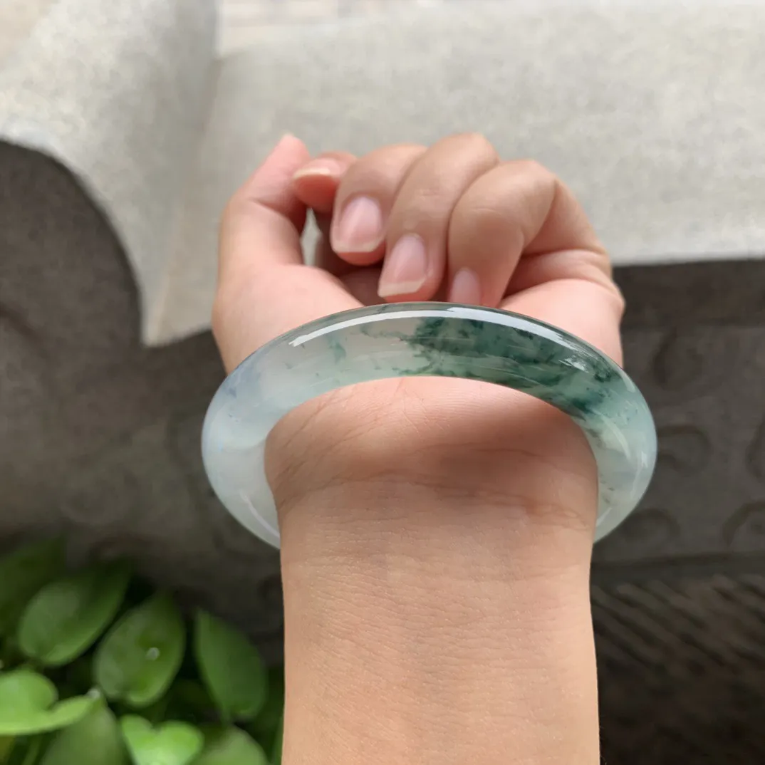 圈口 54-10.2   【冰飘花圆条手镯】圆条54 55可戴