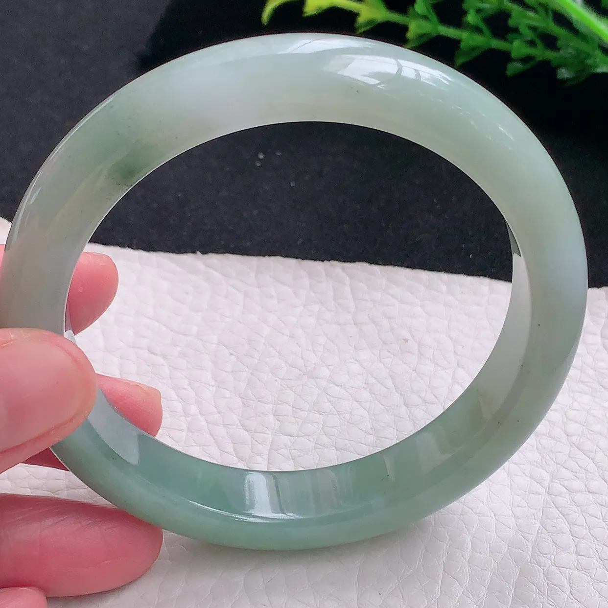 ss大圈口62.3*12.5*9平安镯 天然缅甸翡翠a货冰胶大气珠宝玉手镯