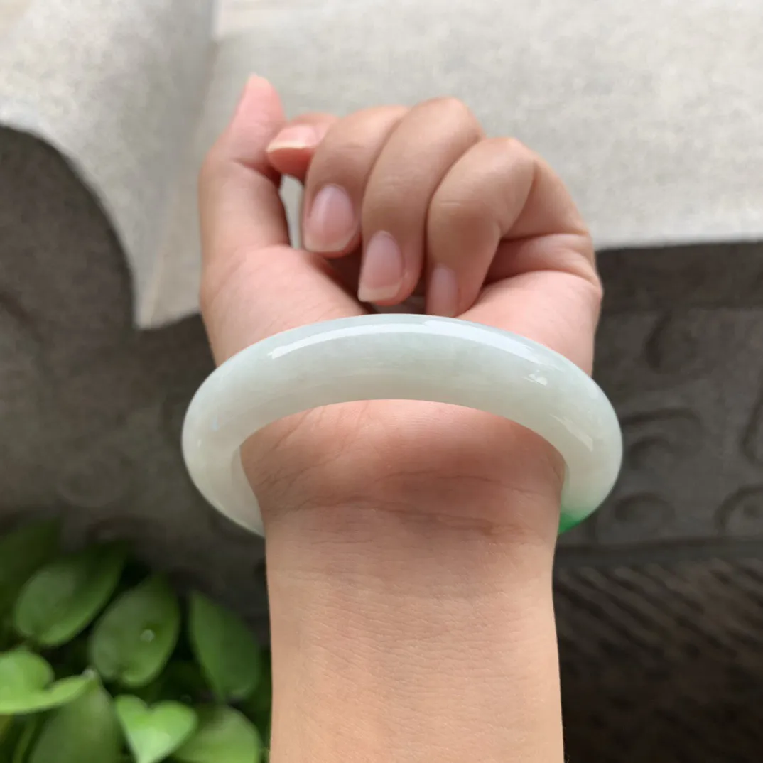 圈口 56.6-12-9.1【飘阳绿正圈手镯】正圈56 57可戴