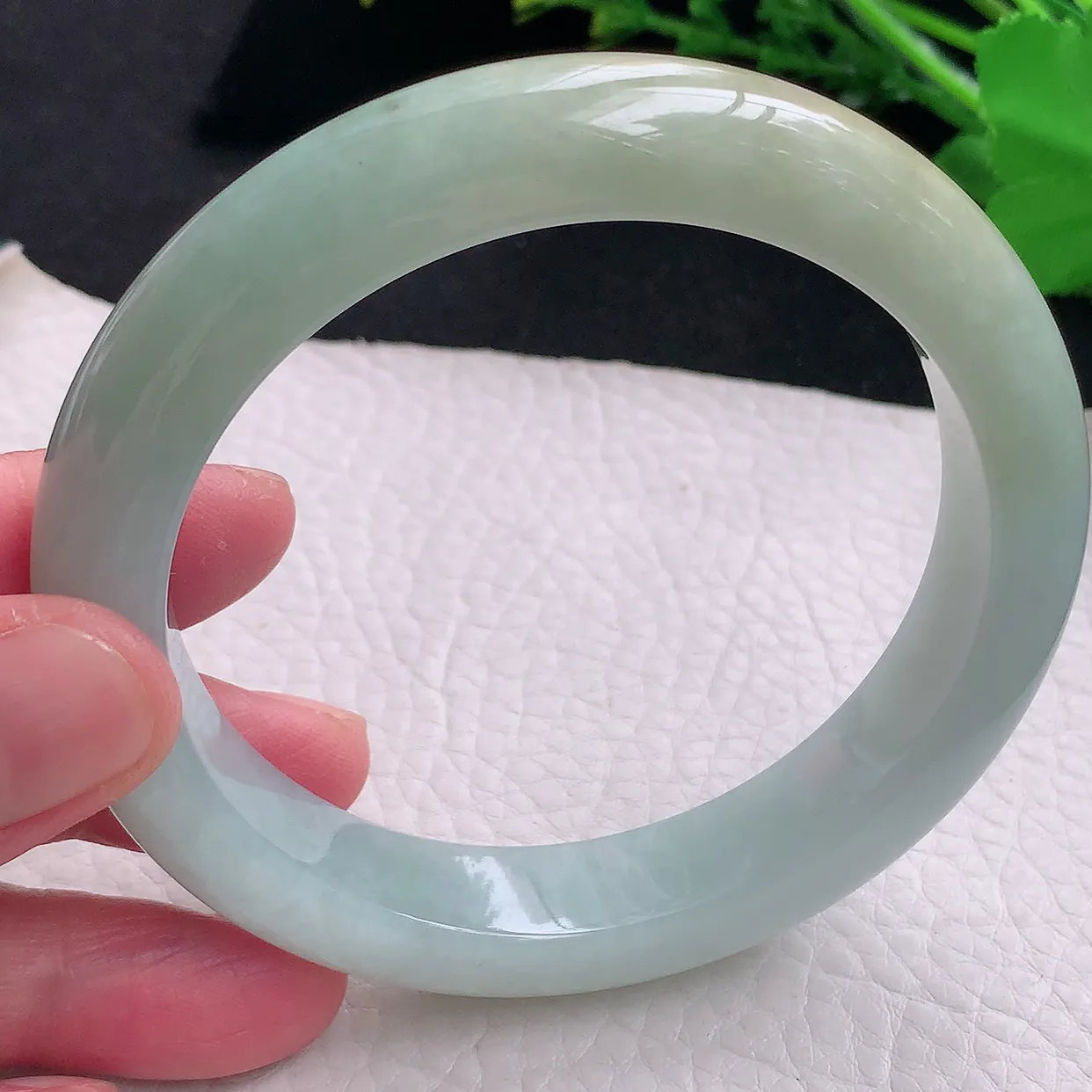 ss大圈口61.5*12.5*9.6平安镯 天然缅甸翡翠a货双彩大气宽边珠宝玉手镯