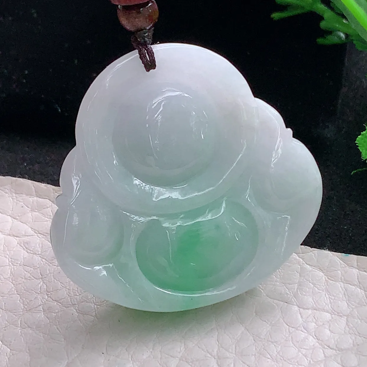 zen40*42.5*11.8自然光天然缅甸翡翠满肚绿佛公 开心佛玉吊坠 毛衣坠