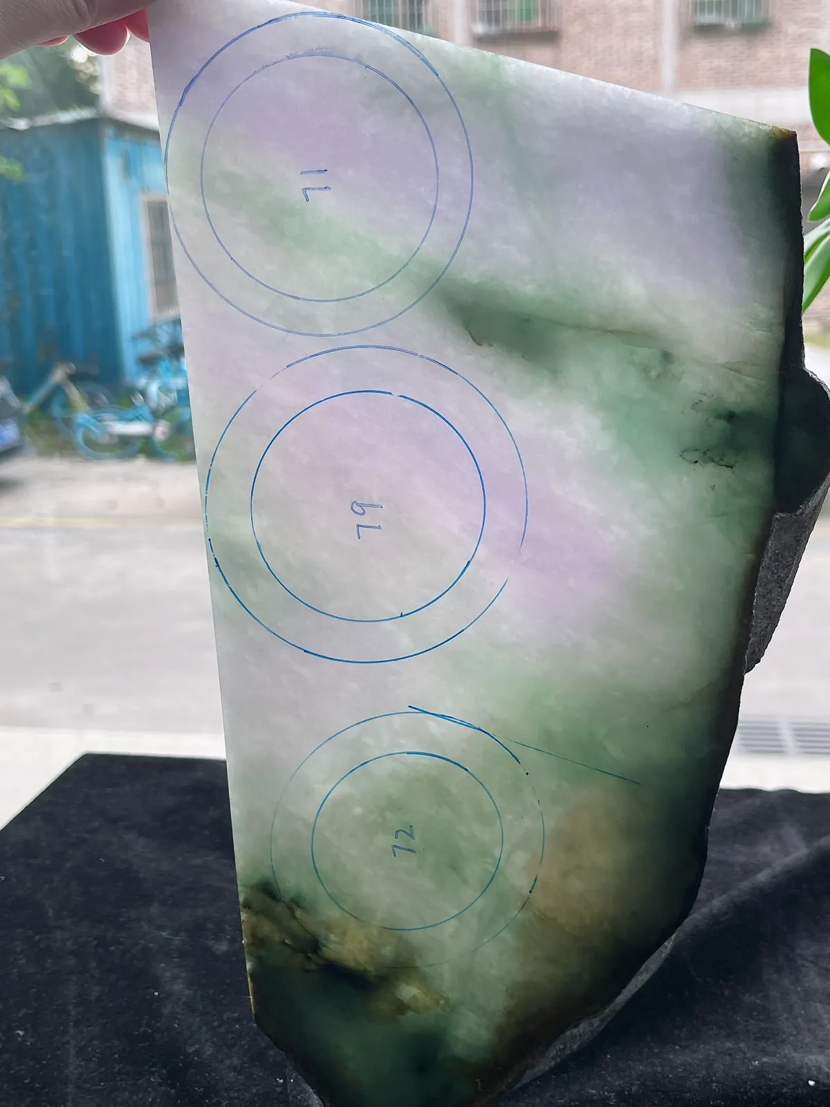 翡翠板料，⭕️正圈最大做55，圆条最大做51