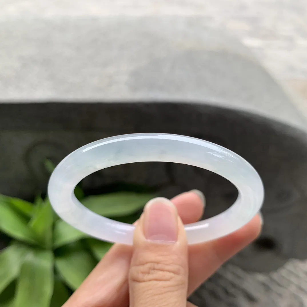 小圈口53.5-45.8-7 【冰种白贵妃圆条手镯】贵妃53 54可戴