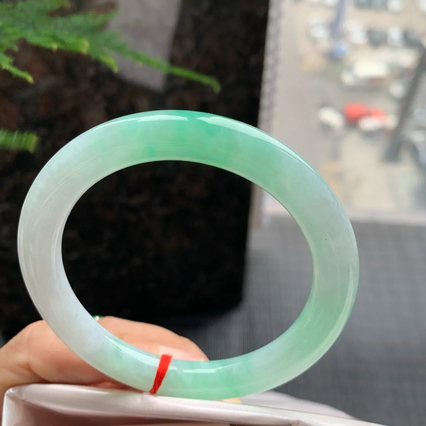 圆条冰绿 无瑕 尺寸:54.7/8.5 冰润