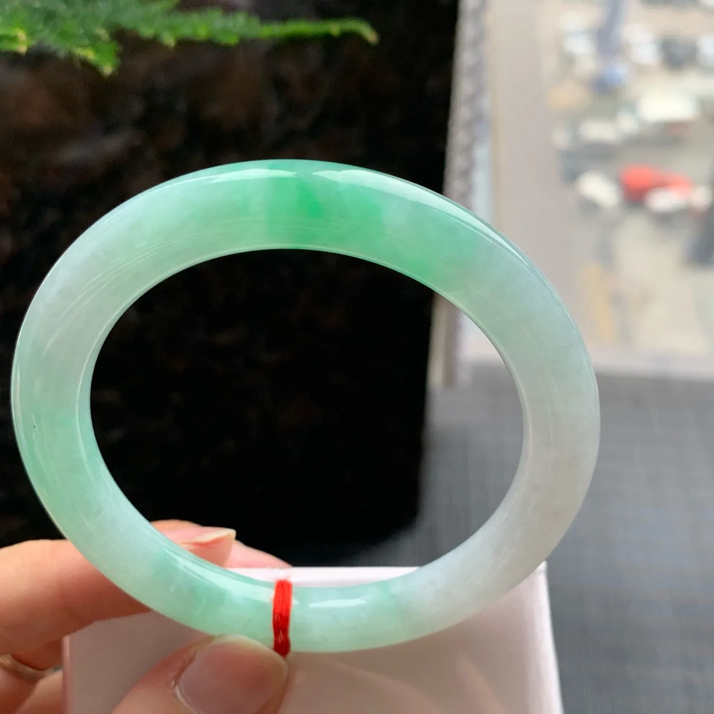 圆条冰绿 无瑕 尺寸:54.7/8.5 冰润