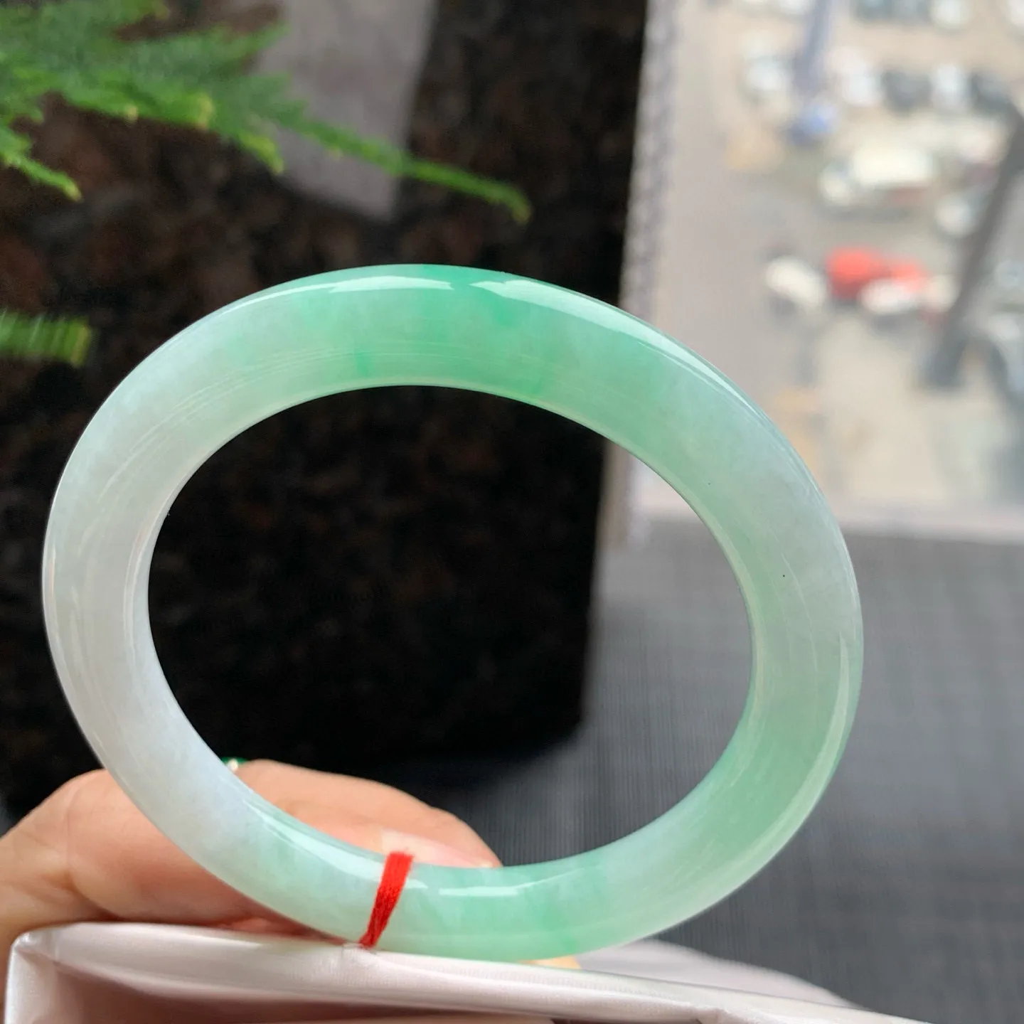 圆条冰绿 无瑕 尺寸:54.7/8.5 冰润