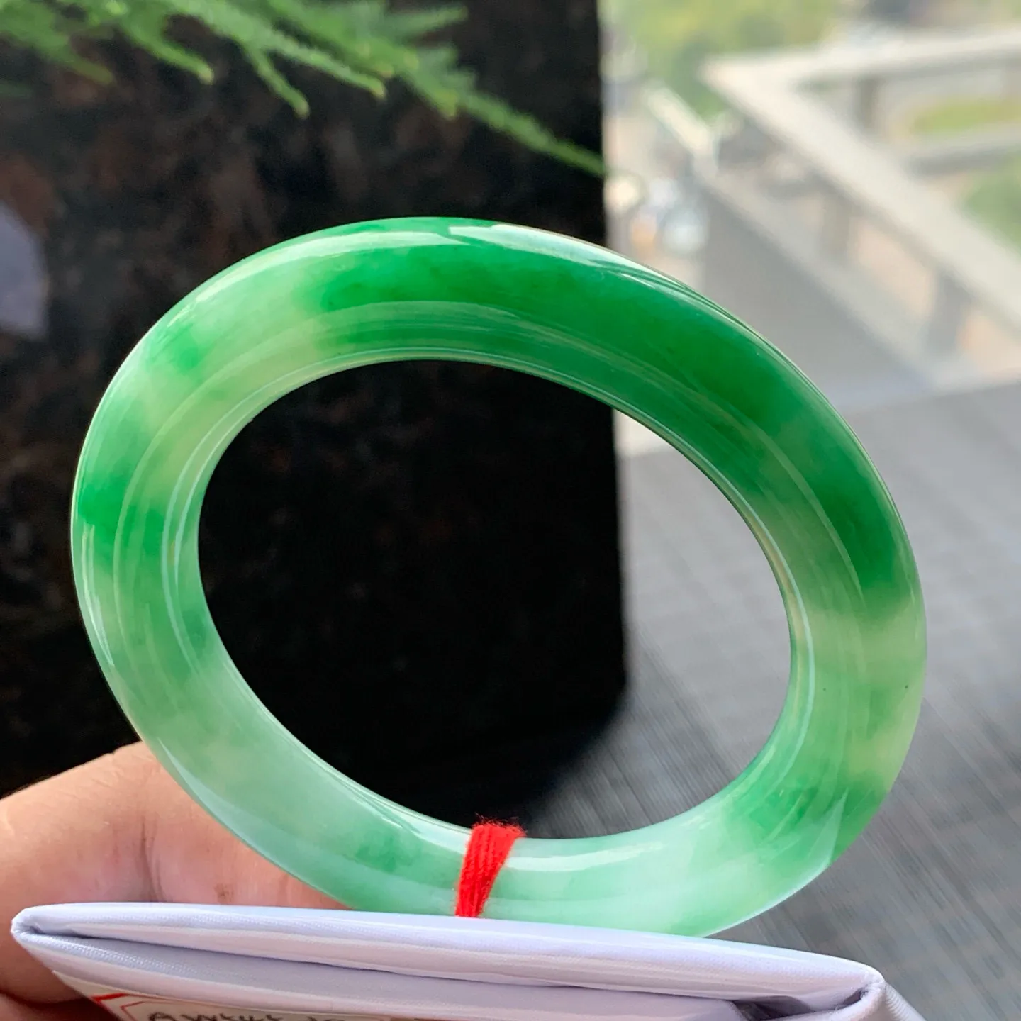 圆条一大节阳绿 无瑕 尺寸:55.1/10.5/11.1 色好