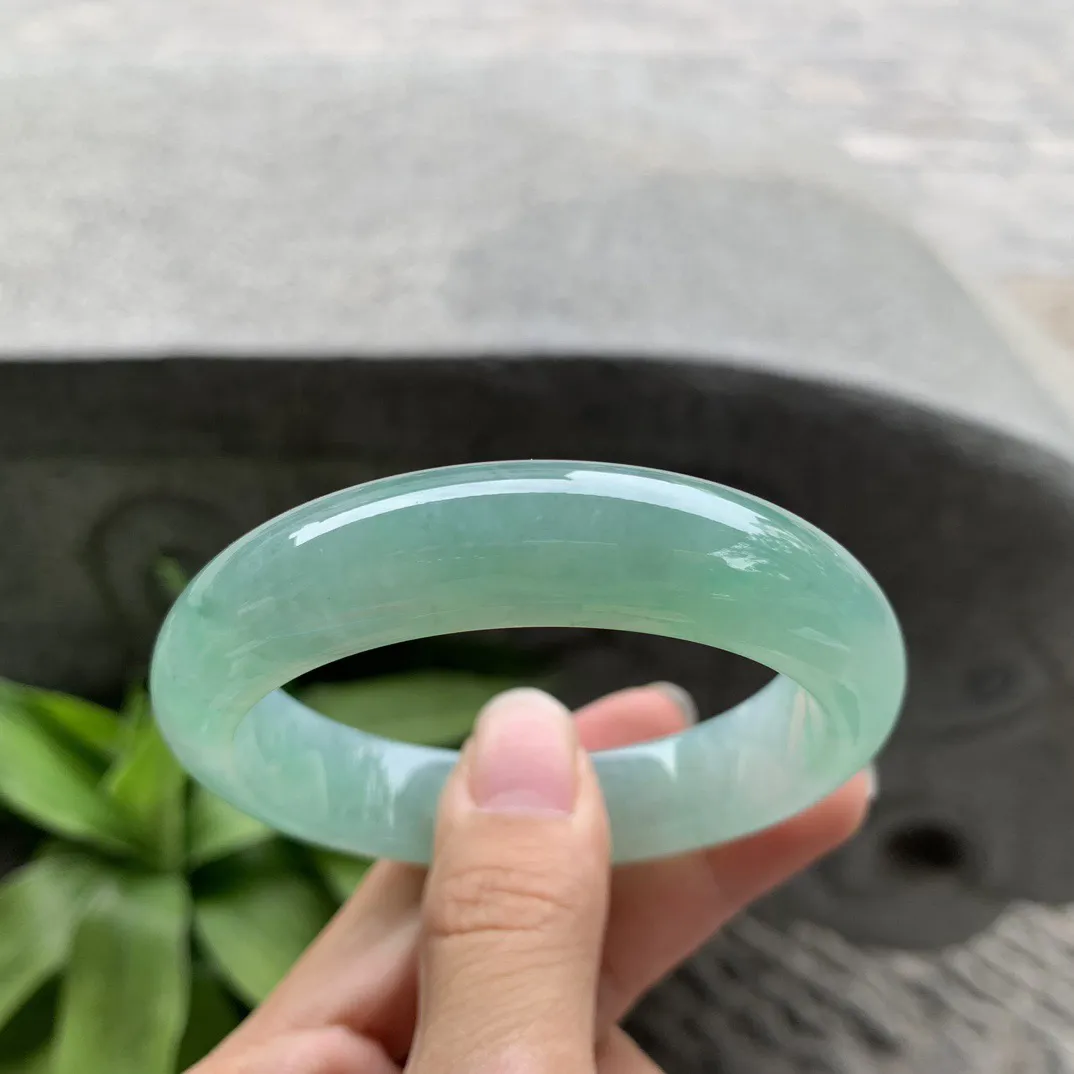 圈口55.2-13.7-8.9 【冰绿正圈手镯】正圈55 56可戴