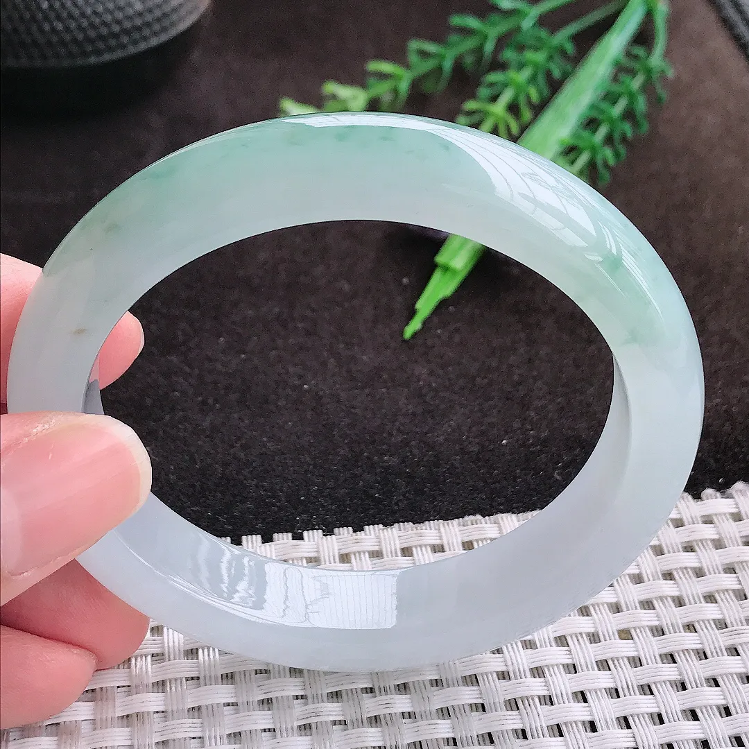 自然光58/52/13.1/8.8老坑冰胶水灵飘花大圈口贵妃手镯翡翠玉镯手环