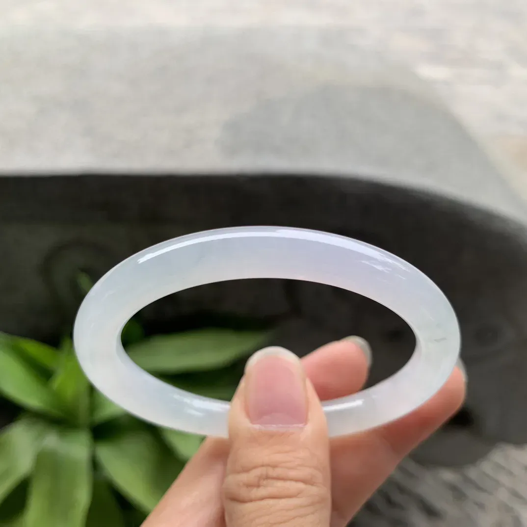 小圈口53.5-45.8-7 【冰种白贵妃圆条手镯】贵妃53 54可戴