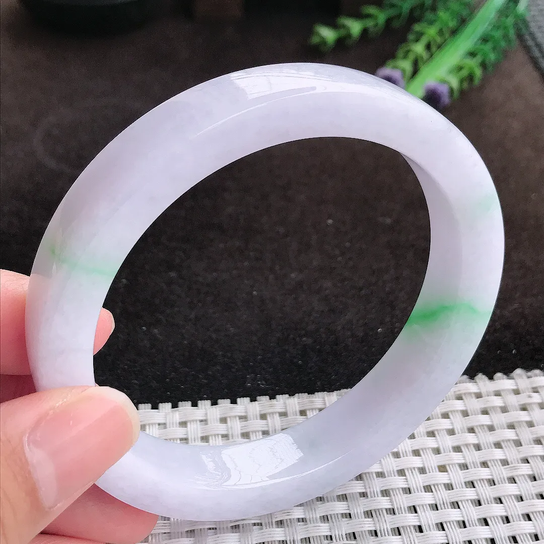 自然光64.5/12.6/8.3老坑冰润飘阳绿手镯大圈口翡翠方镯玉手环