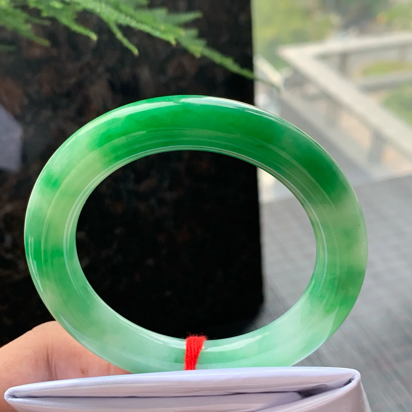 圆条一大节阳绿 无瑕 尺寸:55.1/10.5/11.1 色好