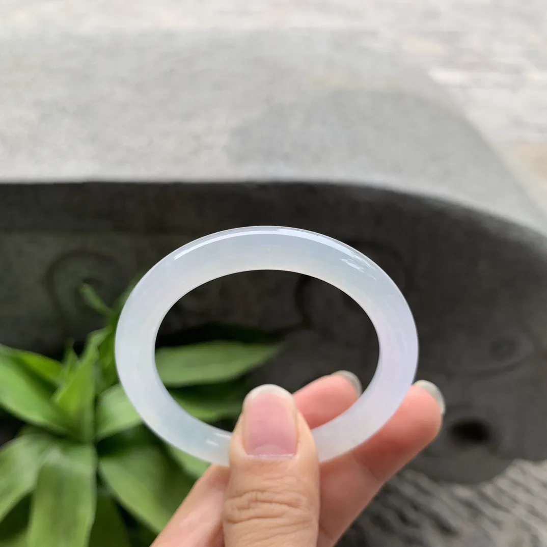 小圈口53.5-45.8-7 【冰种白贵妃圆条手镯】贵妃53 54可戴