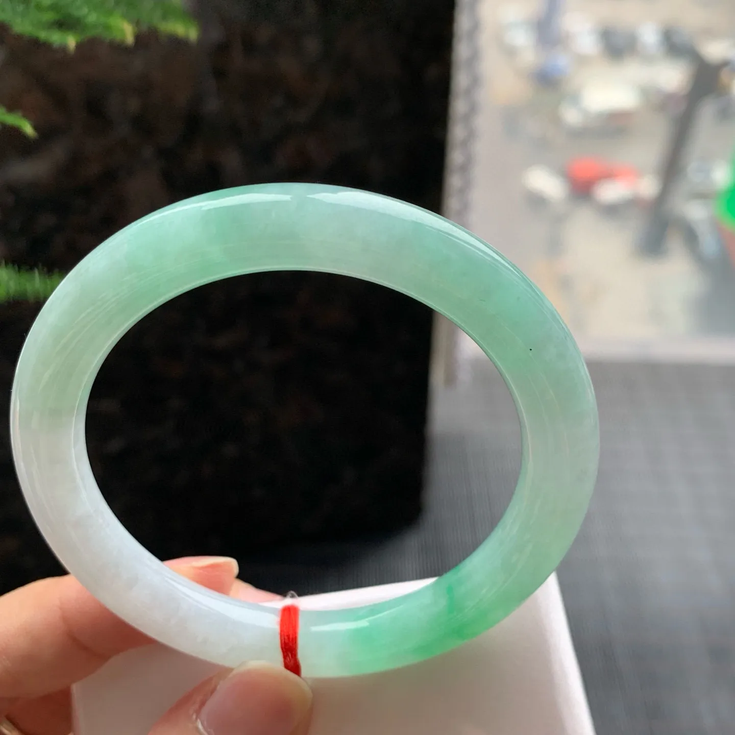 圆条冰绿 无瑕 尺寸:54.7/8.5 冰润