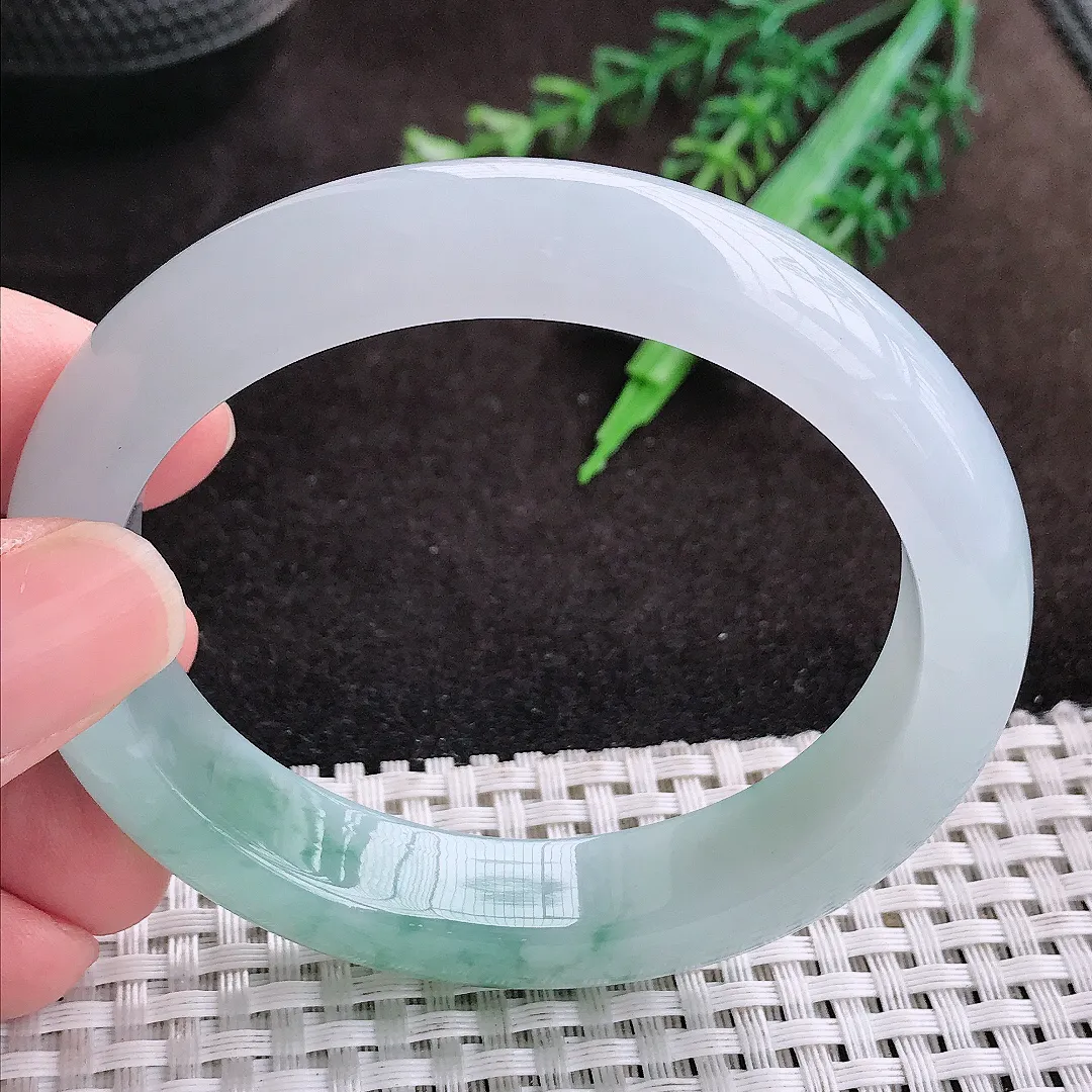 自然光58/52/13.1/8.8老坑冰胶水灵飘花大圈口贵妃手镯翡翠玉镯手环