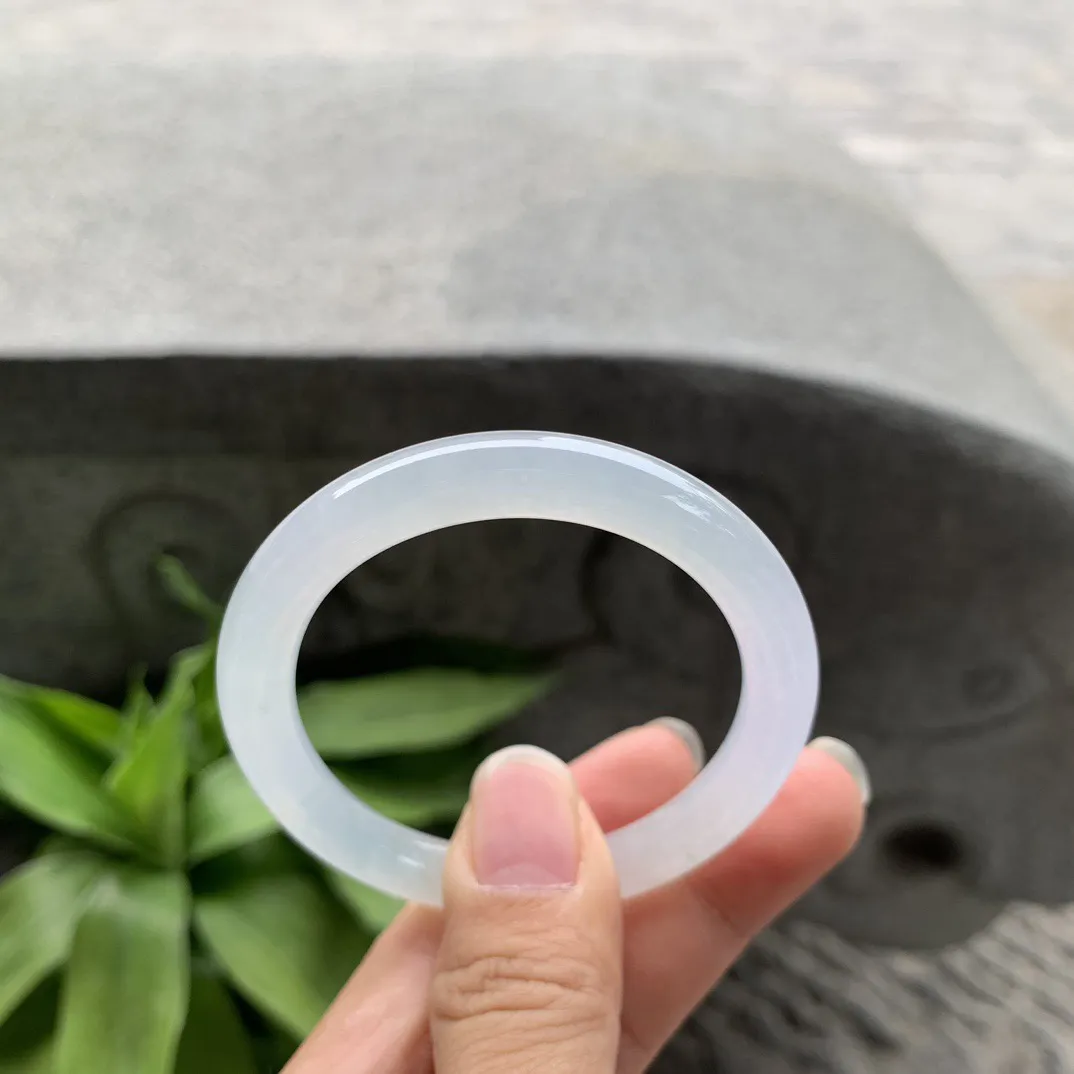 小圈口53.5-45.8-7 【冰种白贵妃圆条手镯】贵妃53 54可戴