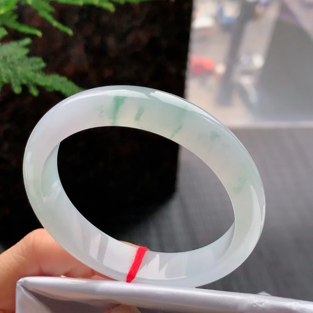 正圈冰紫飘花 无瑕 尺寸:55.2/12.6/7.5 花美 种水好