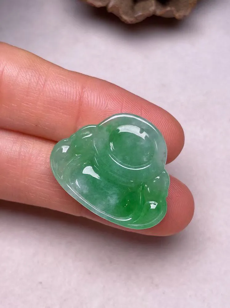 冰种飘绿【佛公】吊坠，种水好，玉质细腻 ，卖相好‘