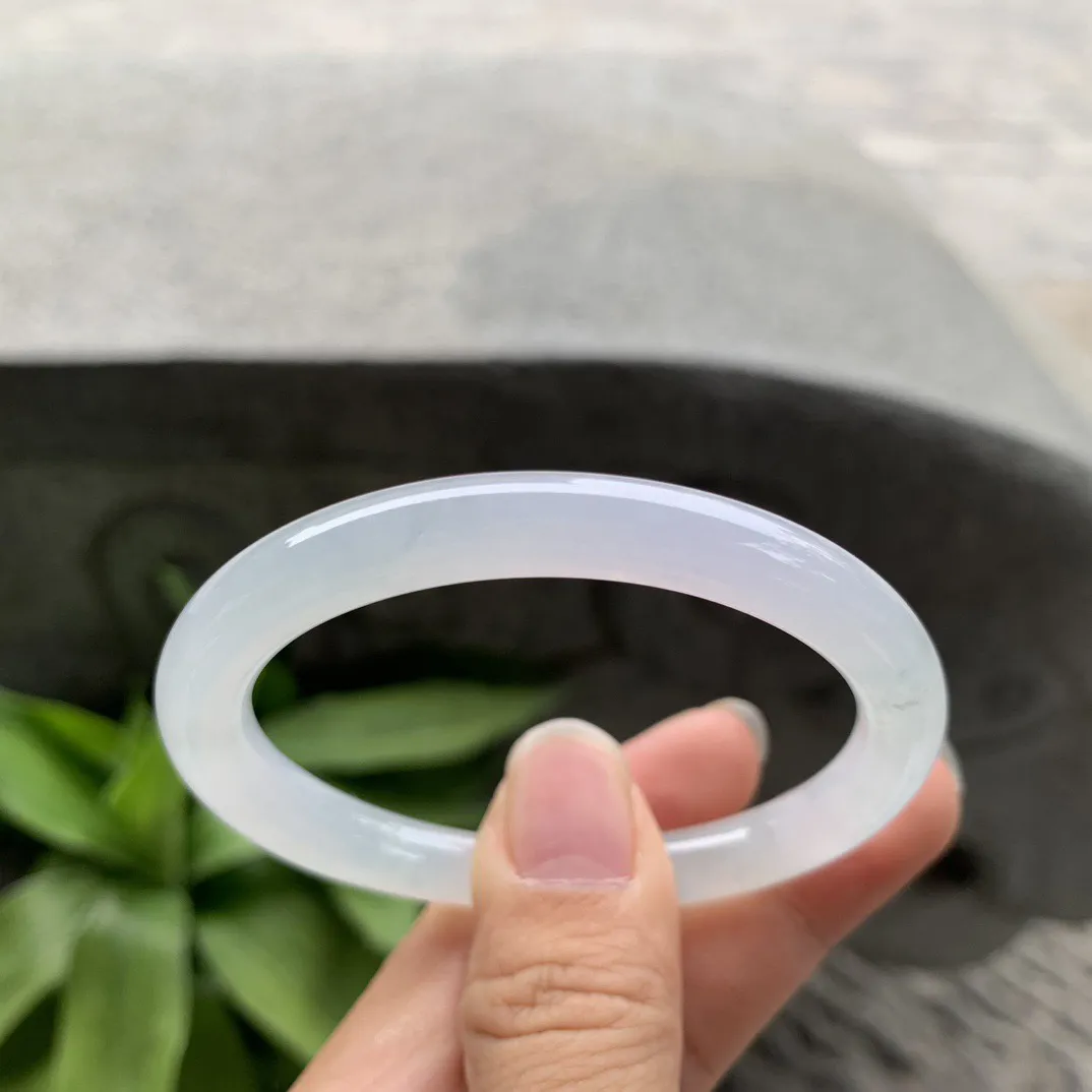 小圈口53.5-45.8-7 【冰种白贵妃圆条手镯】贵妃53 54可戴